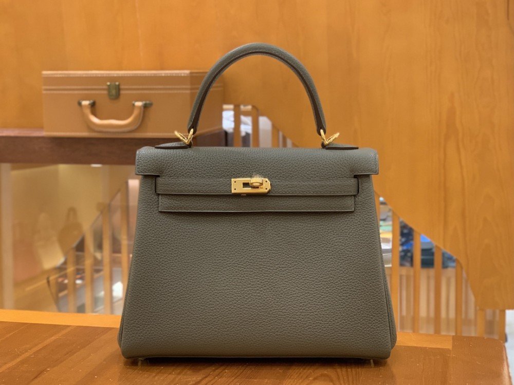 올수공 에르메스 켈리 25 토고 퓨터 그레이 골드 버클