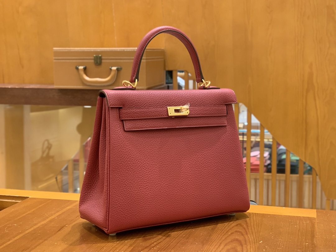 올수공 에르메스 켈리 25 토고 석류 레드 골드 버클