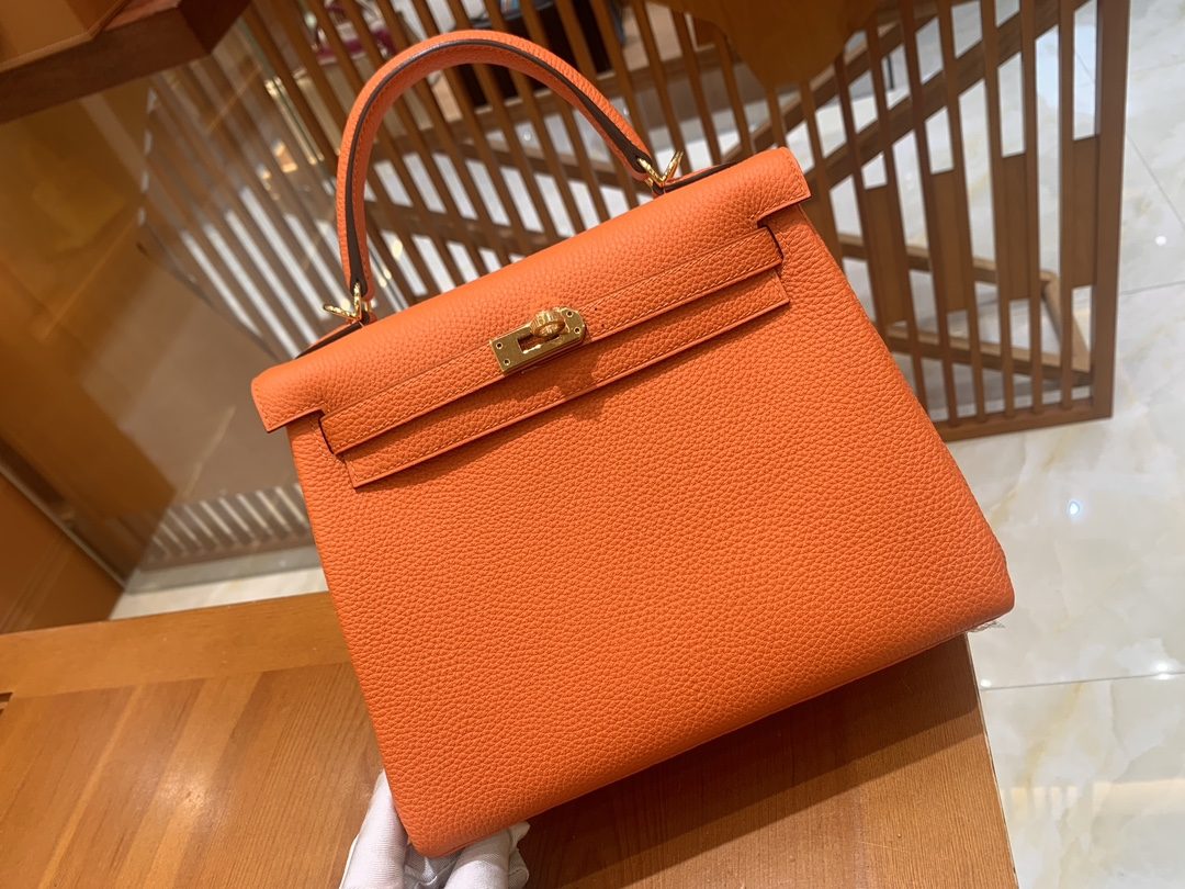 올수공 에르메스 켈리 25 토고 오렌지 레드 골드 버클