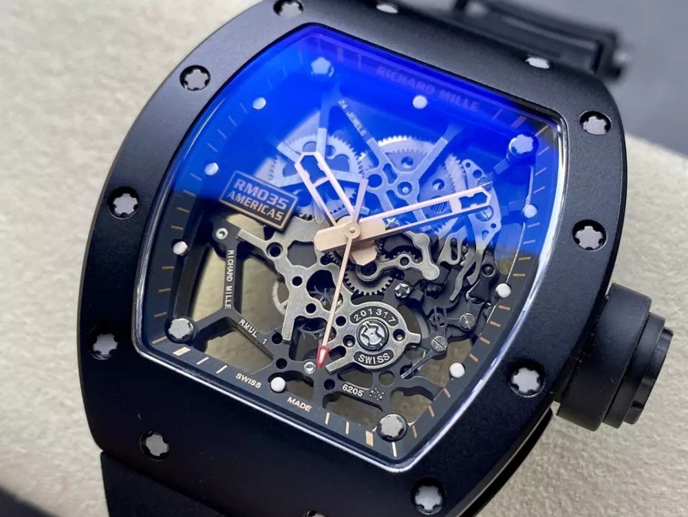 리차드밀 아메리카스 블랙 세라믹 스켈레톤 다이얼 블랙 러버 스트랩(블랙크라운) RM035