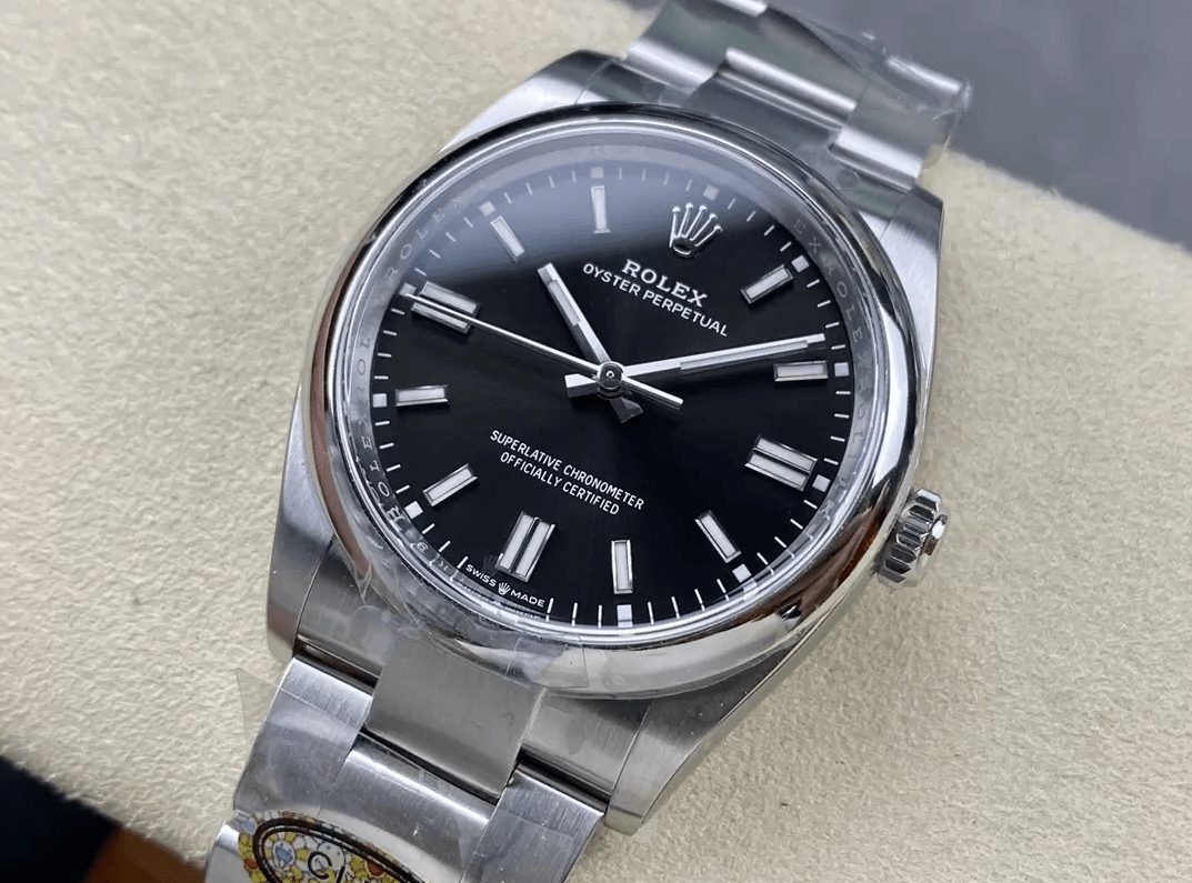 롤렉스 오이스터 퍼페츄얼 검판 다이얼 바인덱스 SS 브레이슬릿 36mm 126000