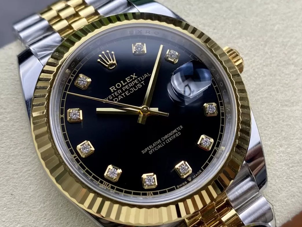 롤렉스 데이저스트 검판 다이얼 10P 다이아 YG 콤비 쥬빌레 41mm 126333-0006