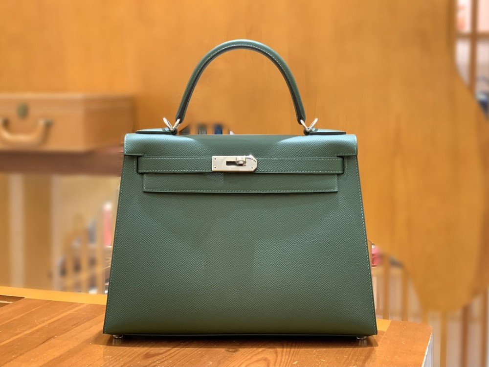 올수공 에르메스 켈리 28 엡송 브리티시 그린 실버 버클