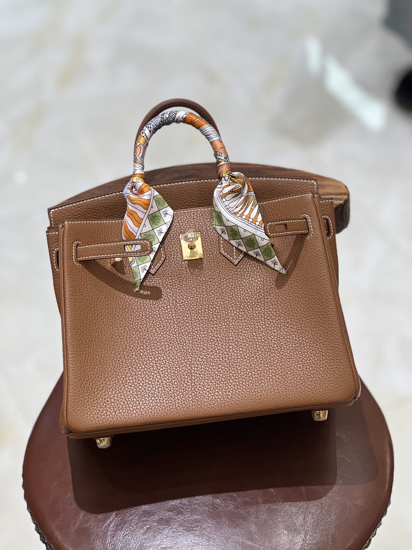 올수공 에르메스 버킨 25 토고 골든 브라운 골드 버클