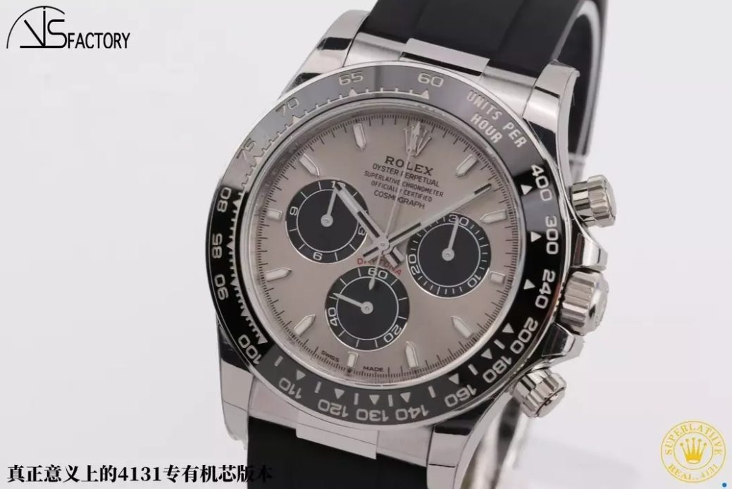 롤렉스 데이토나 크로노그래프 그레이 다이얼 바인덱스 40mm 러버밴드 126506