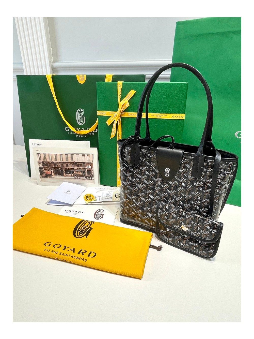 고야드 미니 앙주 토트백 블랙