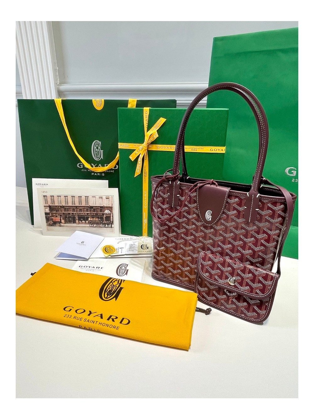 고야드 미니 앙주 토트백 버건디