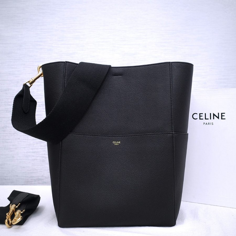 셀린느 버킷백 소프트 그레인 카프스킨 블랙