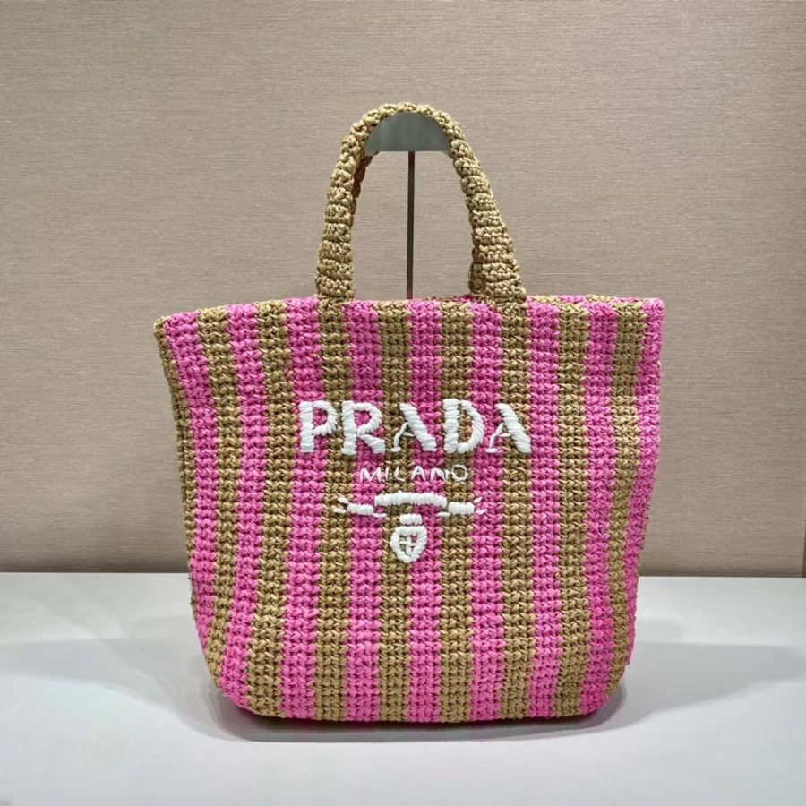 프라다 라피아 토트백