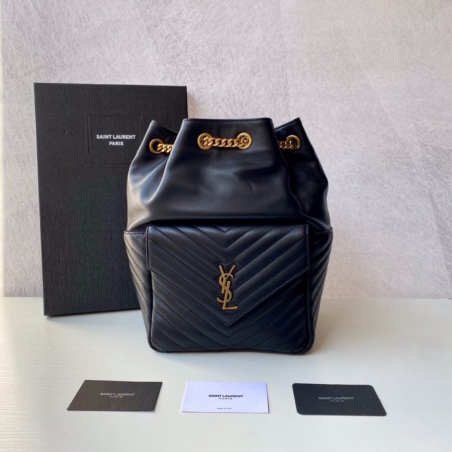 생로랑 조 퀼팅 백팩 블랙