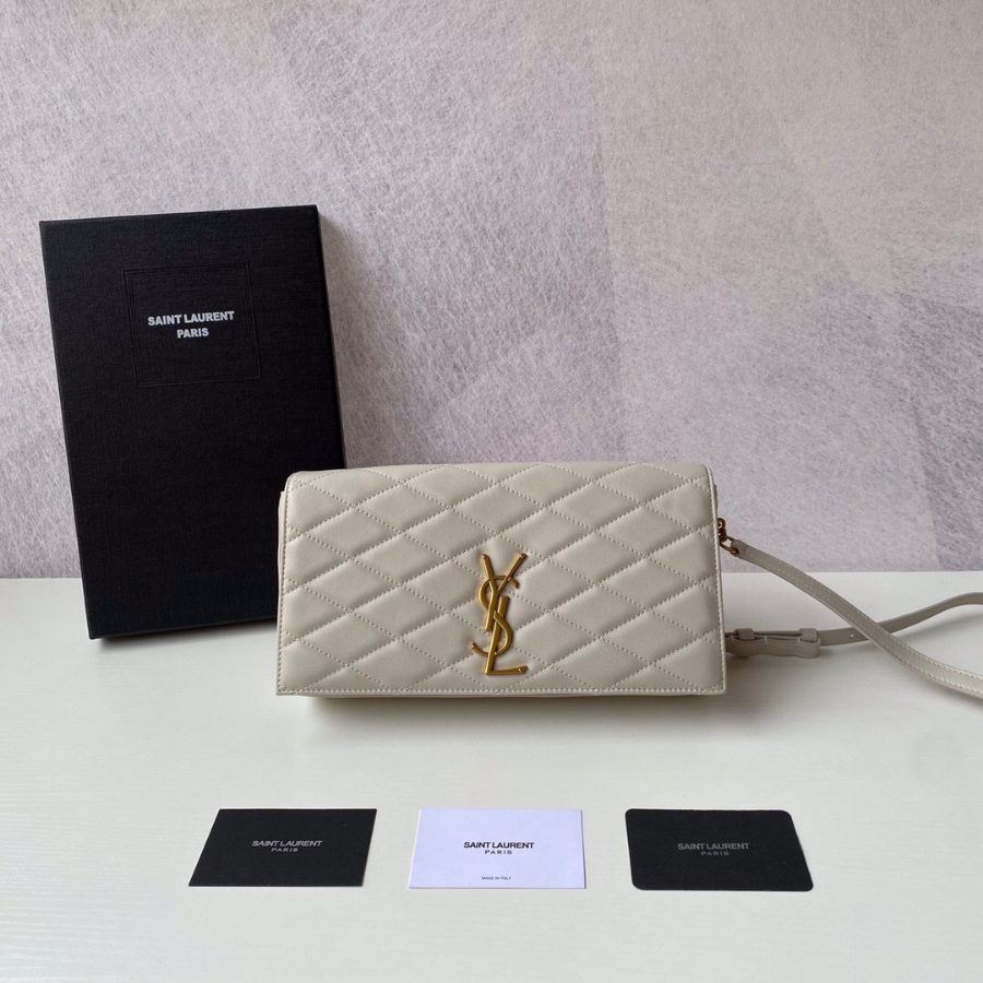 생로랑 퀄팅 숄더&크로스백 베이지