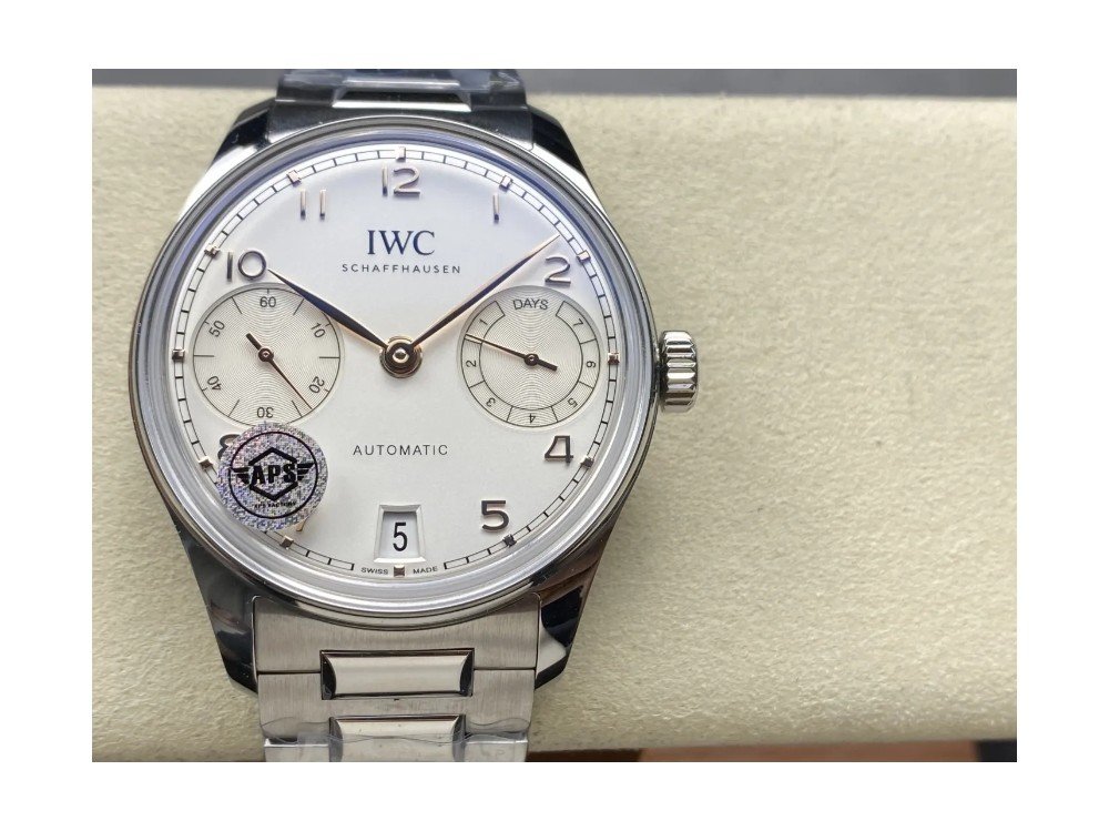 IWC 포르투기저 세븐데이즈 화이트골드 화이트 다이얼 SS 브레이슬릿 42mm IW501704