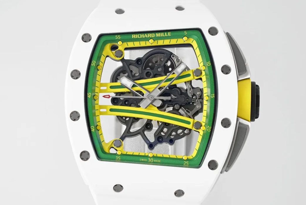 리차드밀 RM61-01 화이트 세라믹 1:1 베스트 에디션 화이트 러버 스트랩 RMUL2