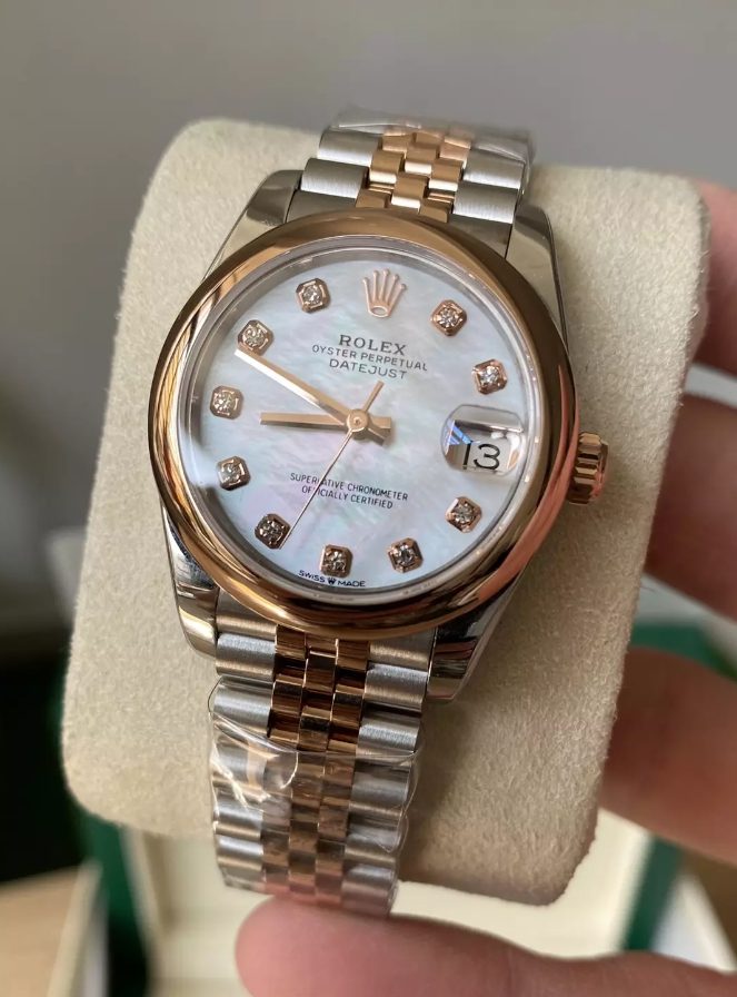 롤렉스 여성용 데이저스트  MOP 다이아몬드 다이얼 스무스 베젤 콤비 SS/RG 31mm 278271