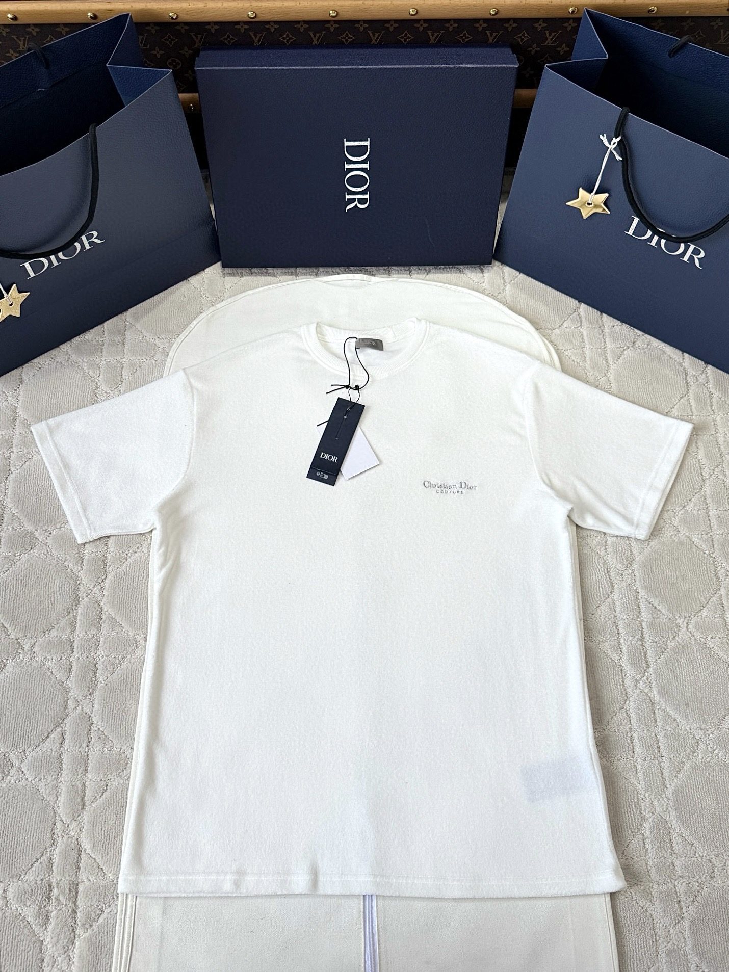 디올 Christian Dior Couture 티셔츠 화이트 테리 코튼