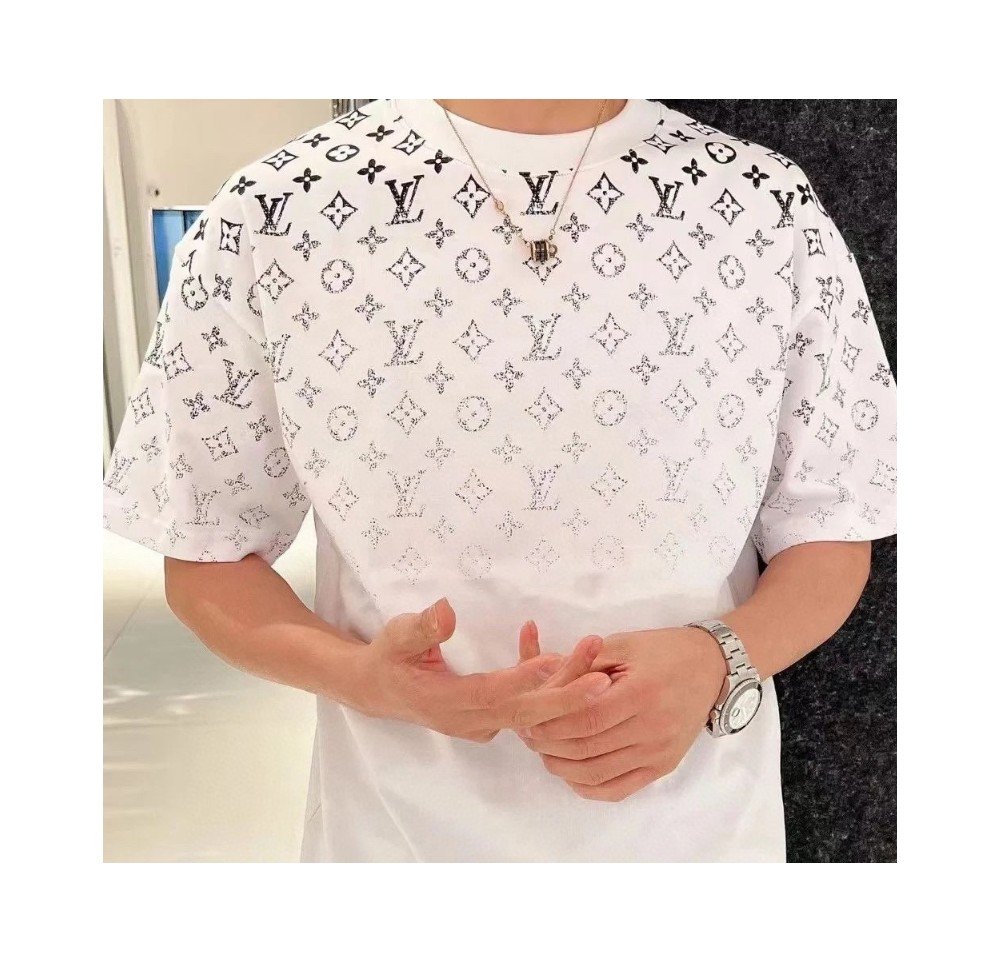 루이비통 그라디언트 모노그램 코튼 남성 반팔 티셔츠 화이트 1AFBB2