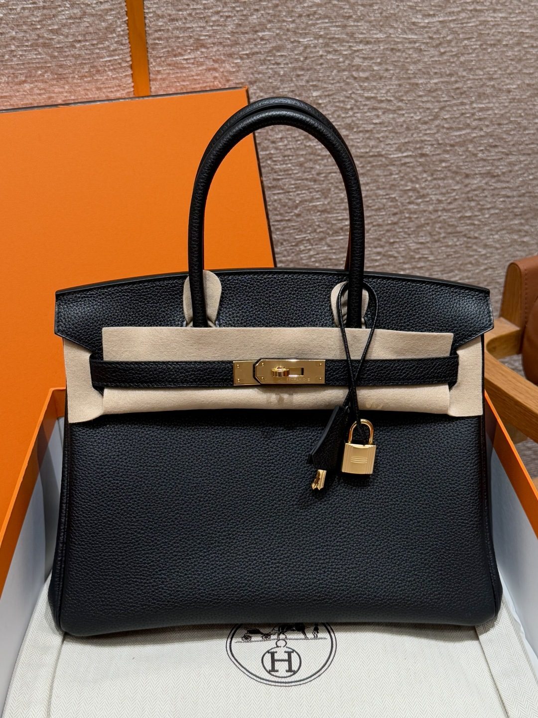올수공 에르메스 버킨 30 89/noir 토고 가죽 골드 하드웨어
