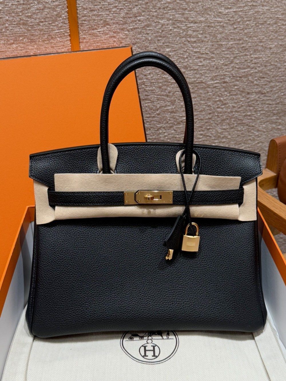 올수공 에르메스 버킨 30 89/noir 토고 가죽 골드 하드웨어